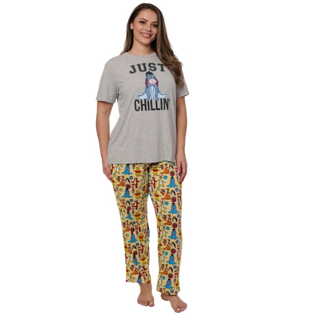 Eeyore Just Chillin T-Shirt w/ Winnie the Pooh & Friends Yellow Lounge Pants